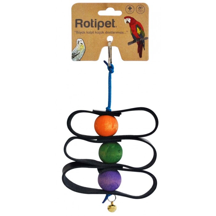 Rotipet Kuş Oyuncağı Derili Zig-Zag Küçük